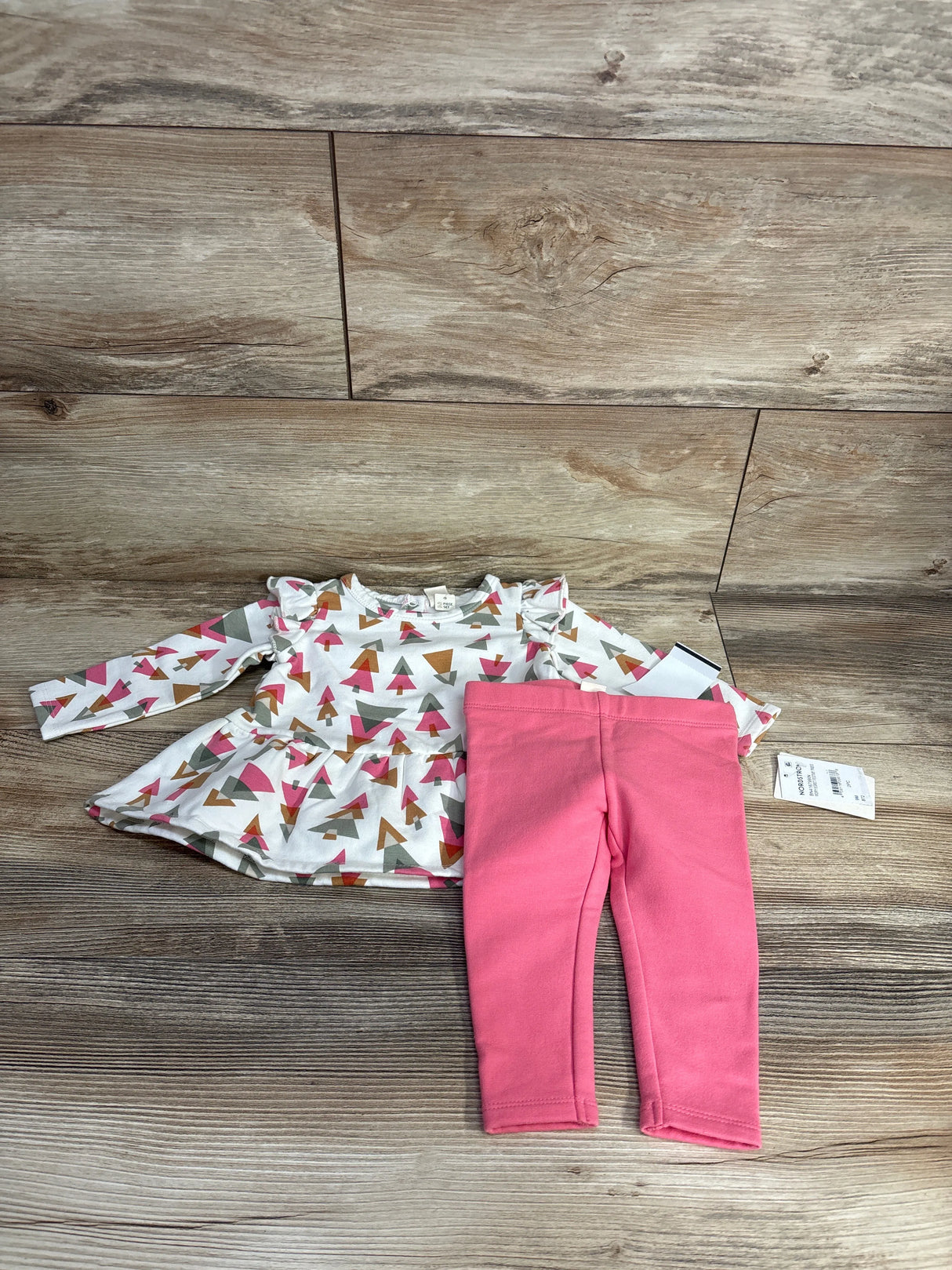 NEW Tucker + Tate 2pc Peplum Top & Leggings Set White sz 9m