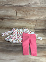 NEW Tucker + Tate 2pc Peplum Top & Leggings Set White sz 9m