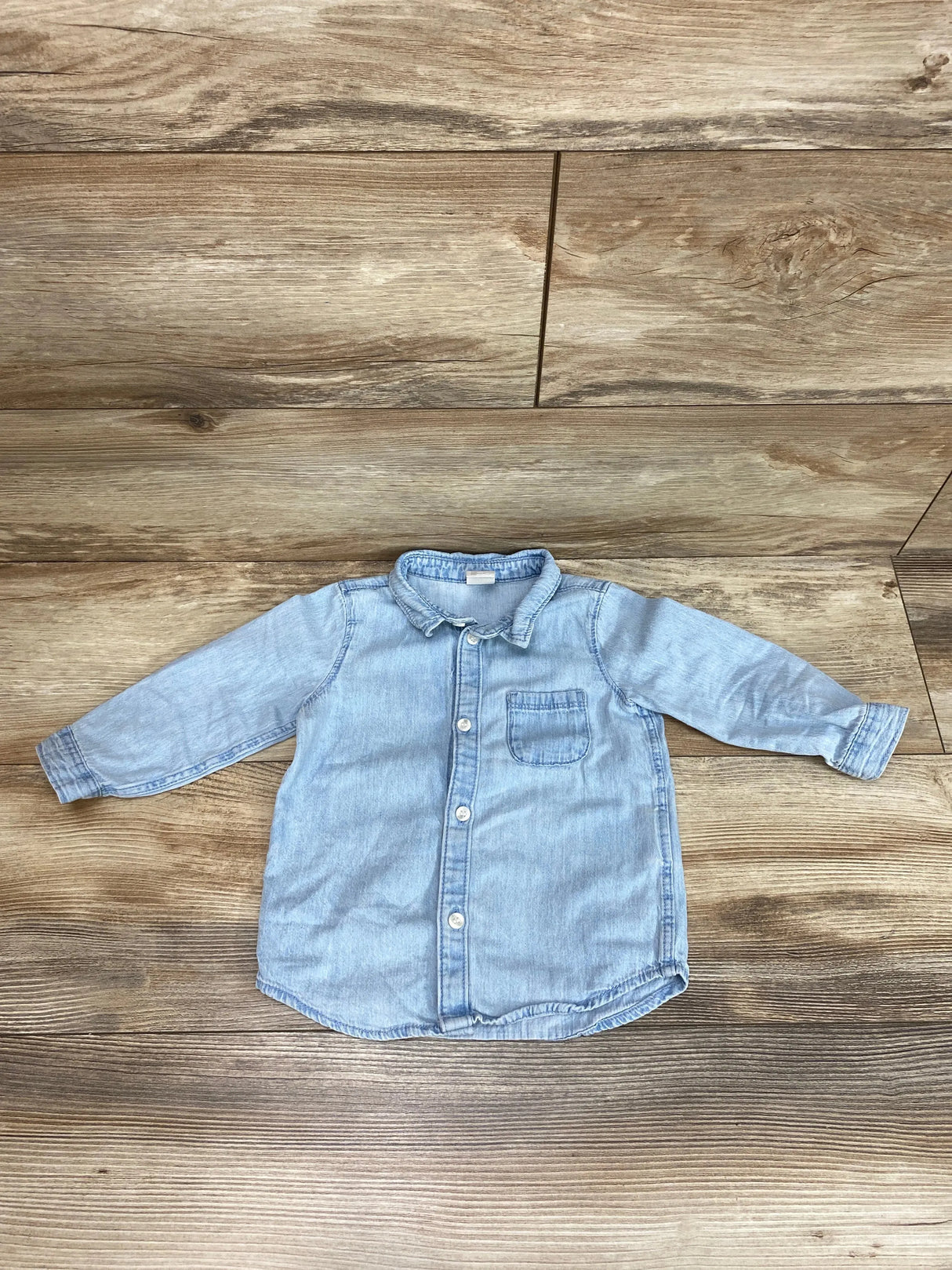 H&M Denim Button Up Shirt Blue sz 12m