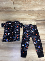 Old Navy 2pc Pajama Set Space Print Black sz 18-24m