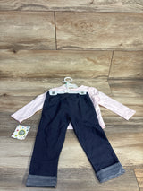 NEW Little Me 2pc Long Sleeve Shirt & Jeggings Set Pink sz 18m