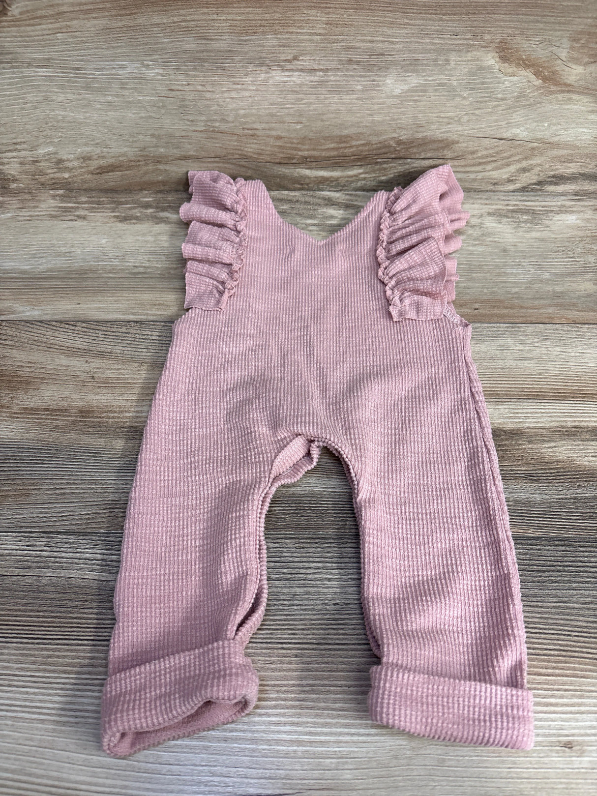 Littluns Textured Ruffle Sleeve Coverall Pink sz 6-9m