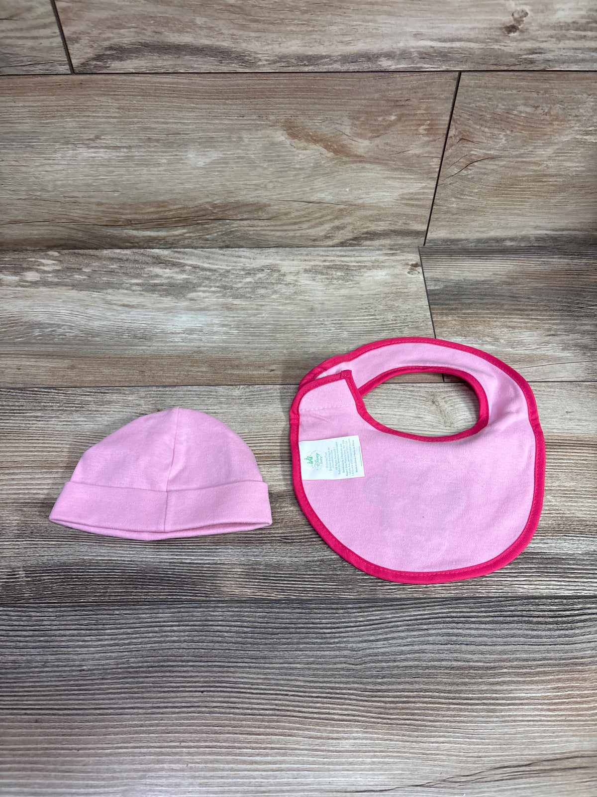 Disney Minnie Mouse 2pc Bib & Hat Set Pink One Size