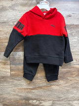 NEW Puma 2pc Pullover Hoodie & Joggers Set Red sz 12m