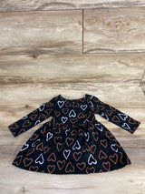 NWOT Cat & Jack Heart Print Dress & Bloomers Set Black sz 12m