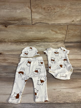 Disney Baby 3pc Ribbed Winnie The Pooh Set Ivory sz 0/3m