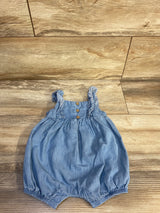 Carter's Chambray Henley Romper Blue sz 3m