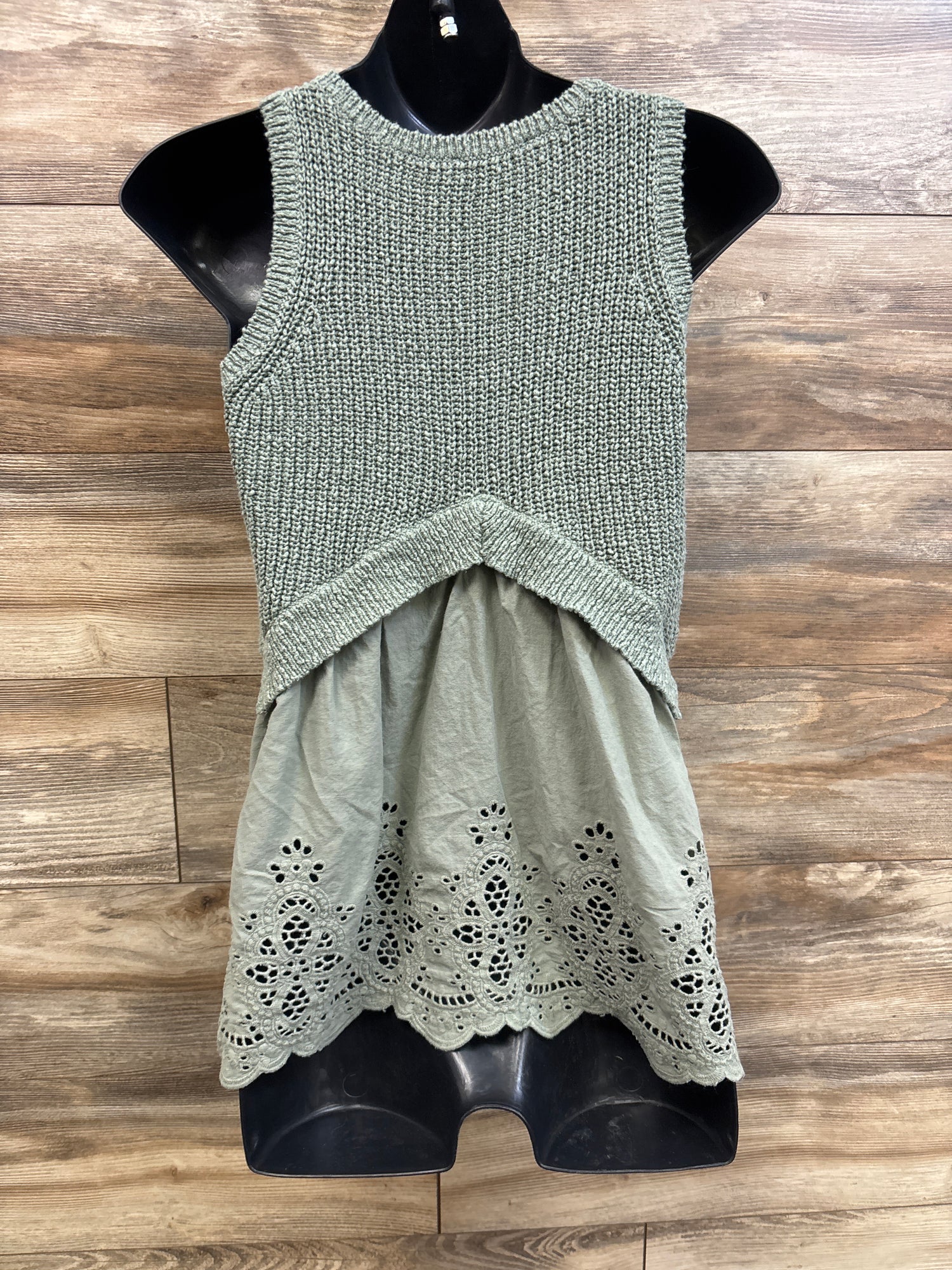A Pea In The Pod Maternity Knit Eyelet Sleeveless Top Green sz Small