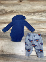 Carter's 2pc Hooded Bodysuit & Pants Blue sz Newborn