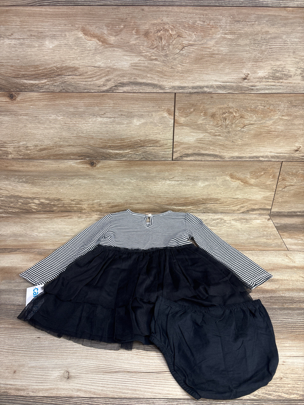 NEW Carter's 2pc Striped Boo Tulle Dress & Bloomers Set Black/White sz 24m