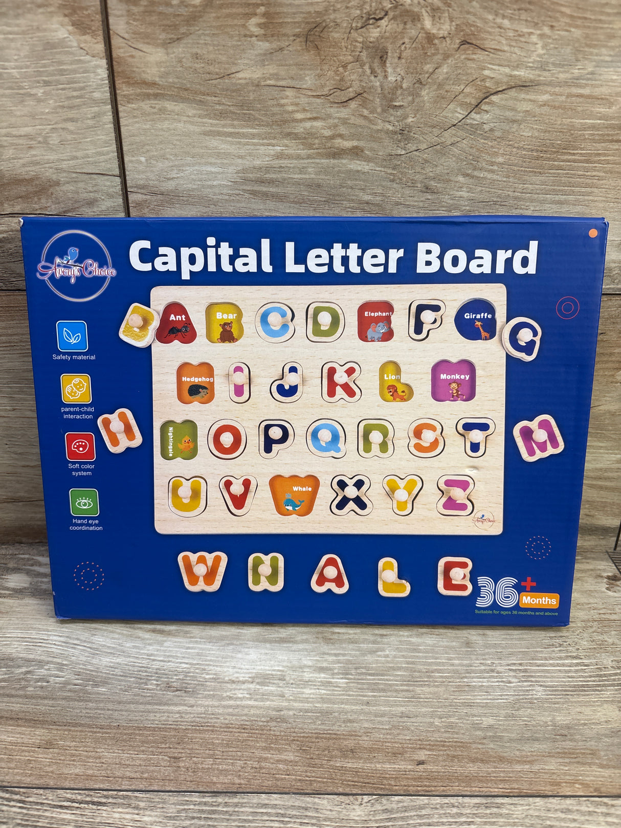 NEW Avery's Choice Capital Letter Wooden Magnetic Puzzle Board
