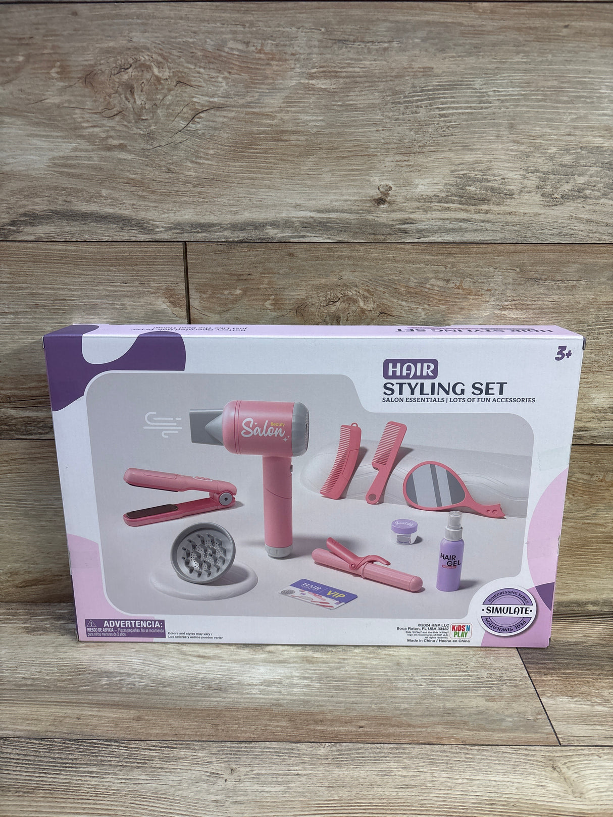 NEW Kids 'N Play 11pc Salon Essentials Hair Styling Set, Pink
