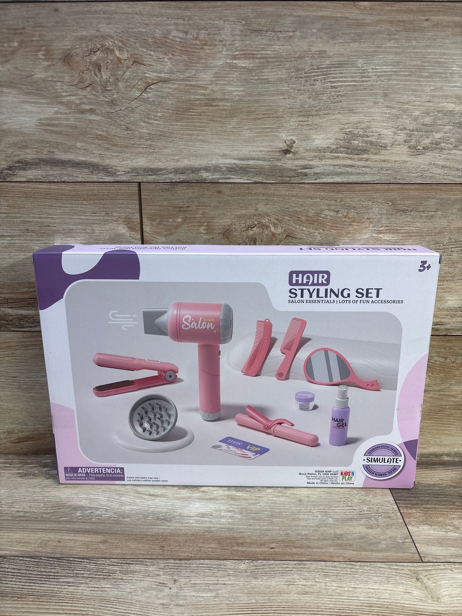 NEW Kids 'N Play 11pc Salon Essentials Hair Styling Set, Pink