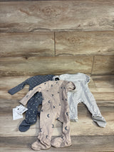 NEW Cloud Island 3pk Sleepers Beige/Grey sz 0-3m