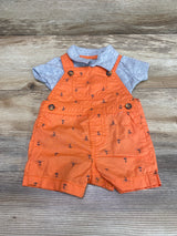 Just One You 2pc Bodysuit & Shortall Set Grey/Orange sz 3m