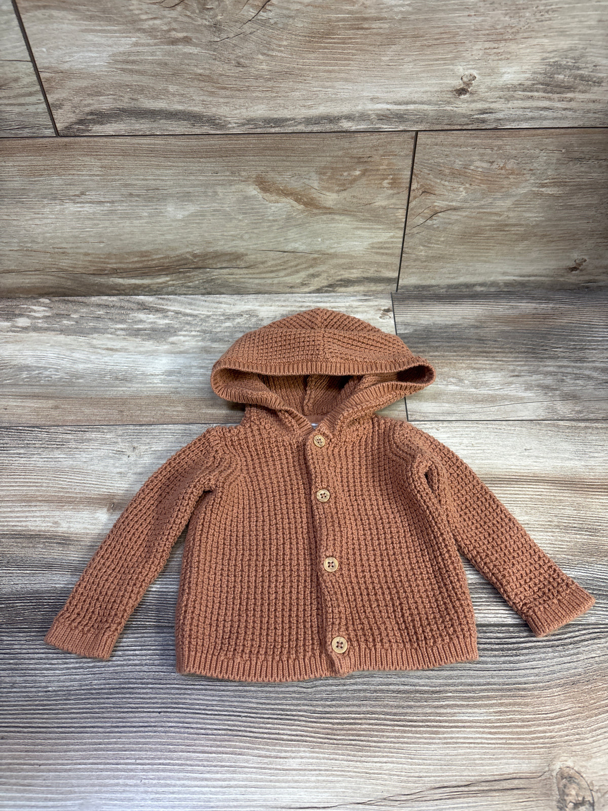 Carter's Knit Button-Up Hooded Cardigan Orange sz 3m