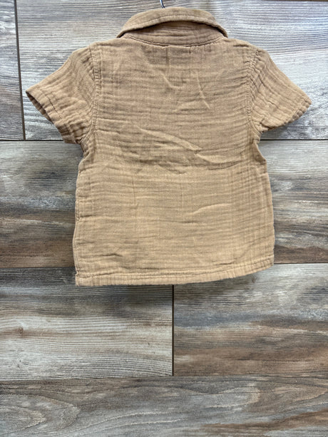 Old Navy Double-Weave Polo Shirt Brown sz 12-18m - Me n Mommy To Be