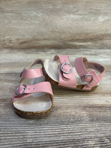 Old Navy Faux-Leather Buckled Strap Sandals Pink Patent sz 3-6m
