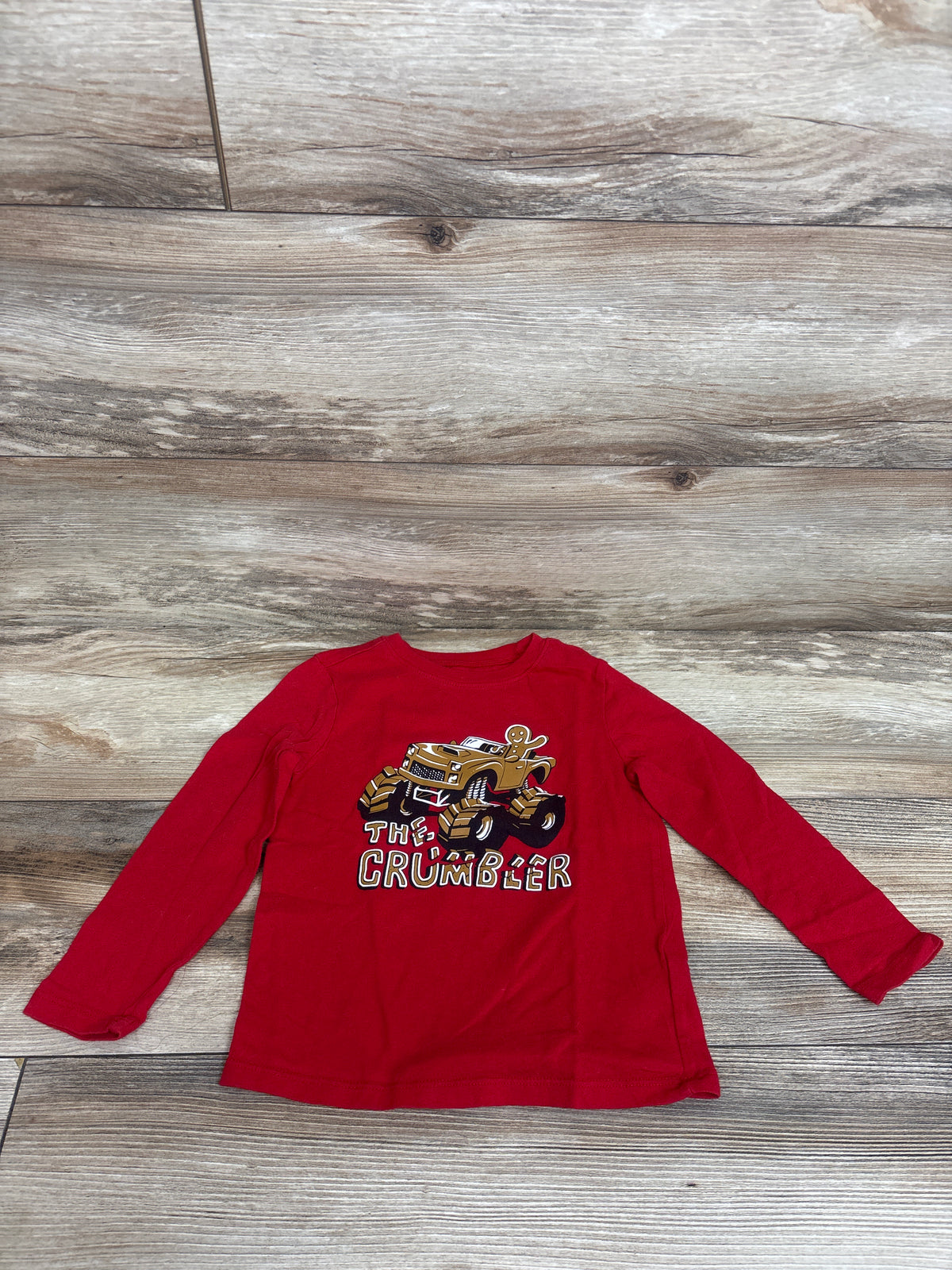 Old Navy Gingerbread The Crumbler Long Sleeve Shirt Red sz 4T