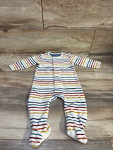 Magnetic Me Striped Velour Footie Sleeper White sz 3-6m