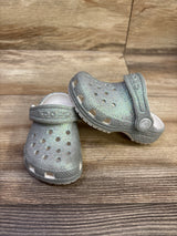 Crocs Classic Glitter Clogs Silver sz 5c