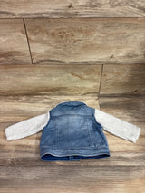 Cat & Jack Sherpa Lined Denim Jacket Blue sz 0-3m