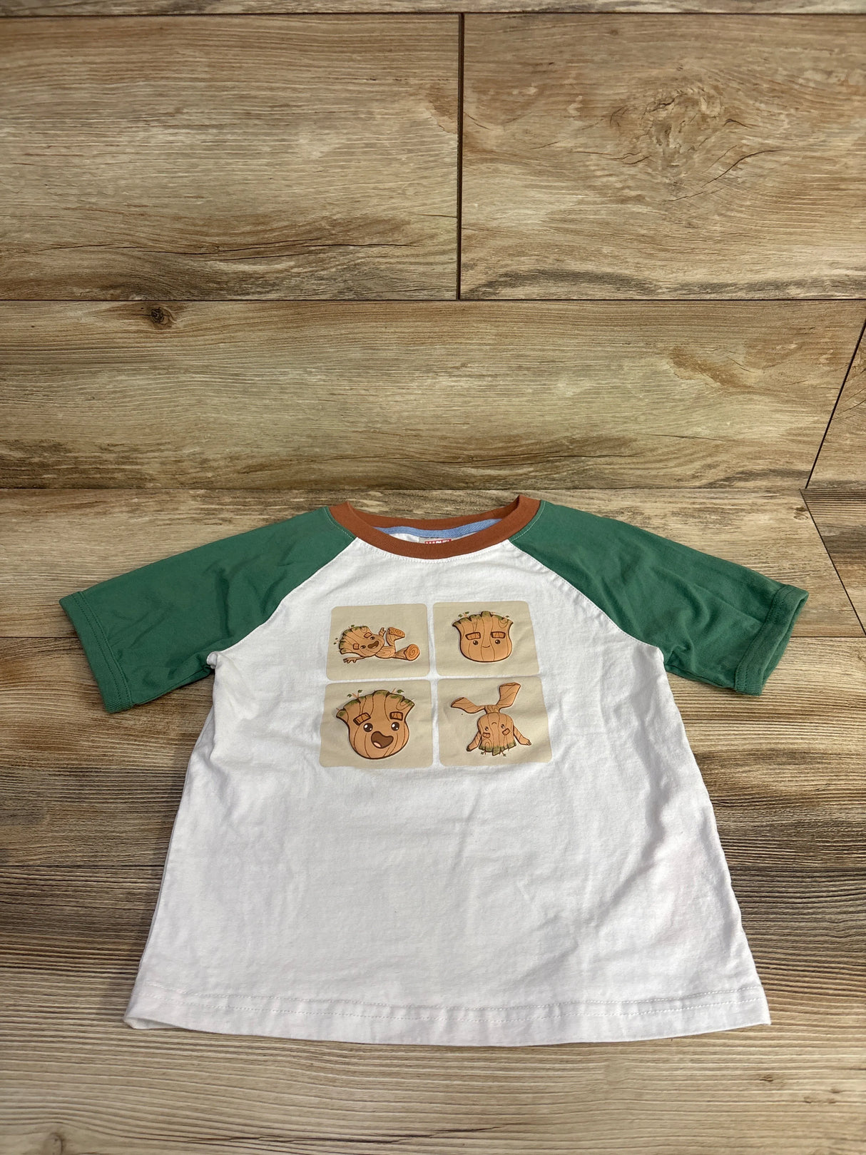 NEW Disney Store x Marvel Groot Raglan Shirt Green sz 5T/6