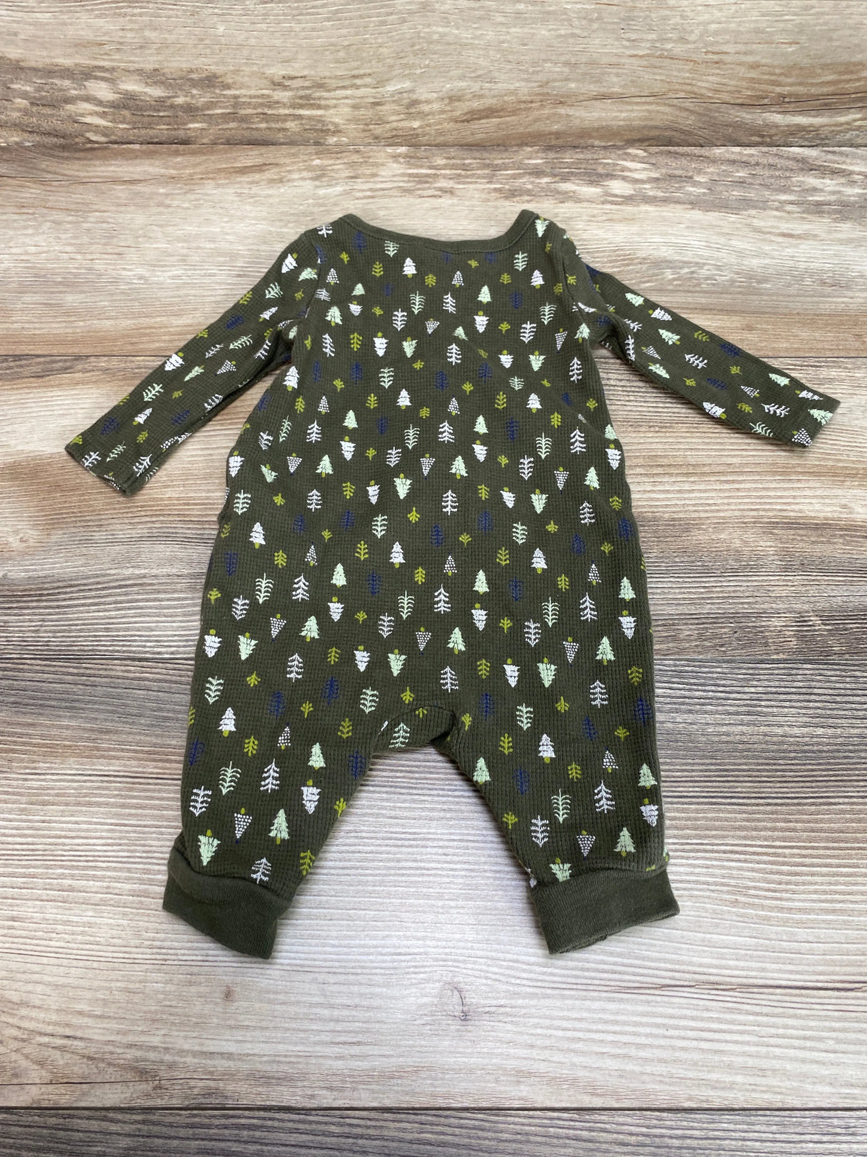 Old Navy Henley Coverall Trees Pattern Green Sz 0-3m