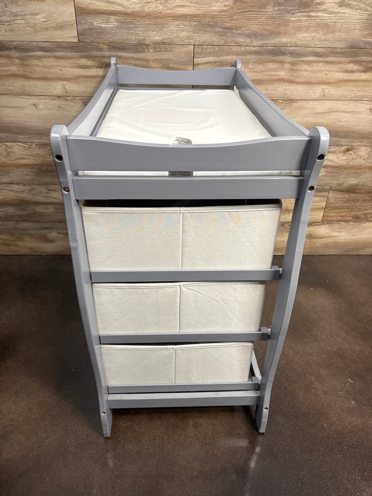 Badger Basket Sleigh-Style Baby Changing Table 2/ Hamper & 3 Storage Baskets