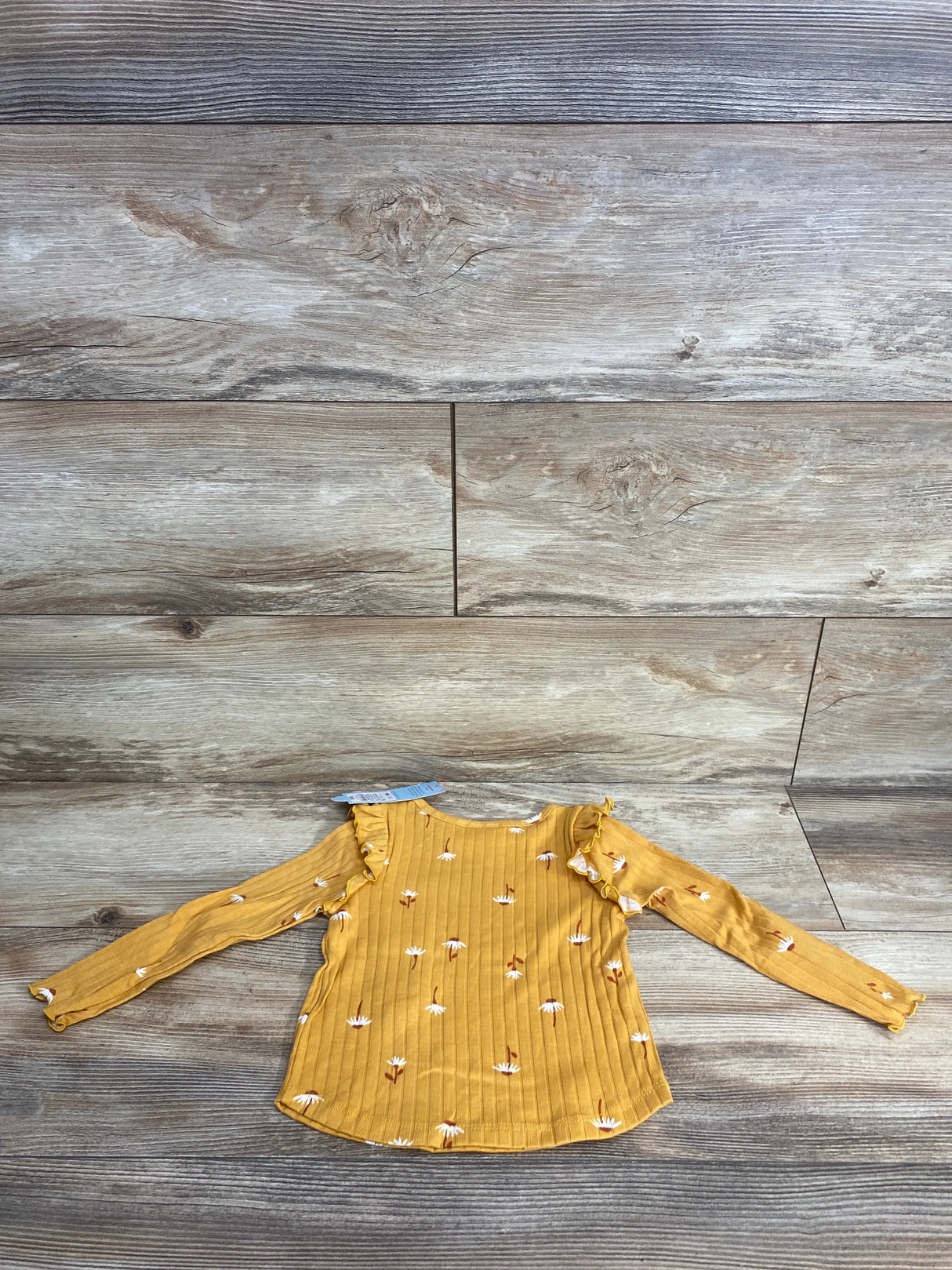 NEW Cat & Jack Ribbed Floral Shirt Yellow sz 18m