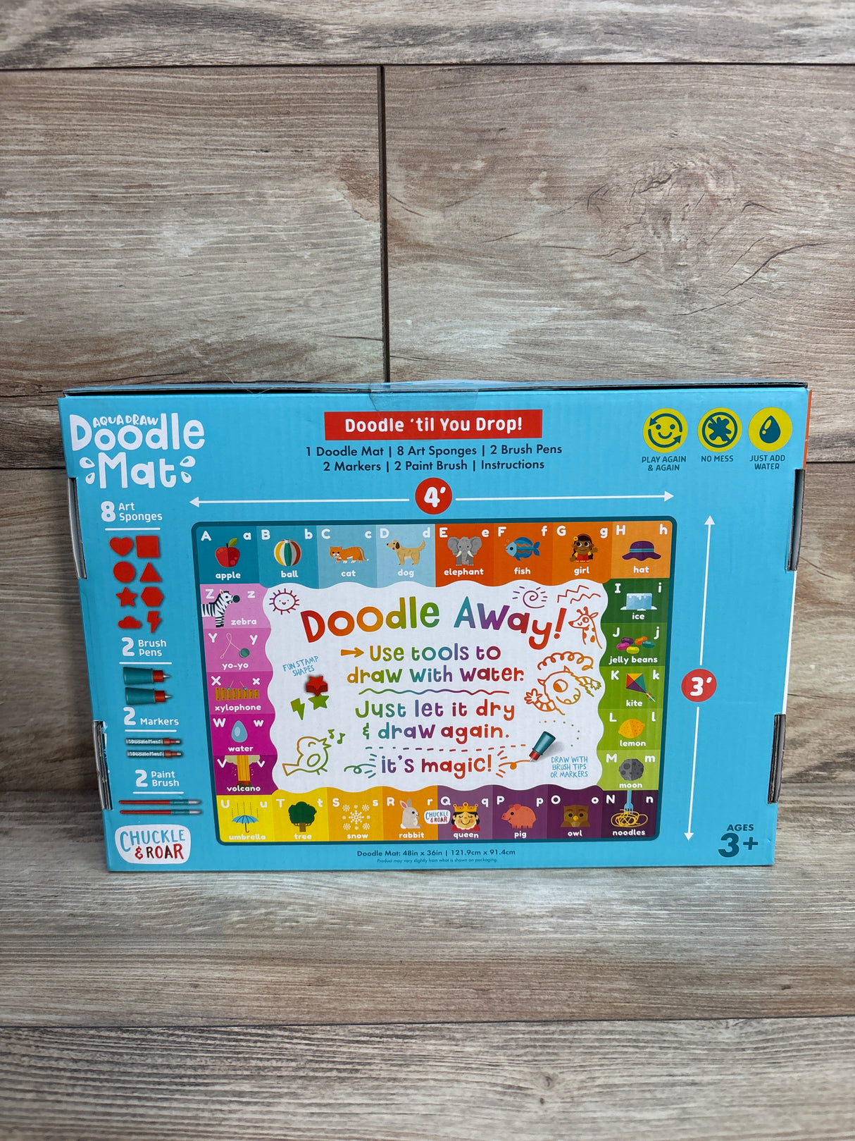 NEW Chuckle & Roar Jumbo 4' x 3' Aqua Draw Doodle Mat
