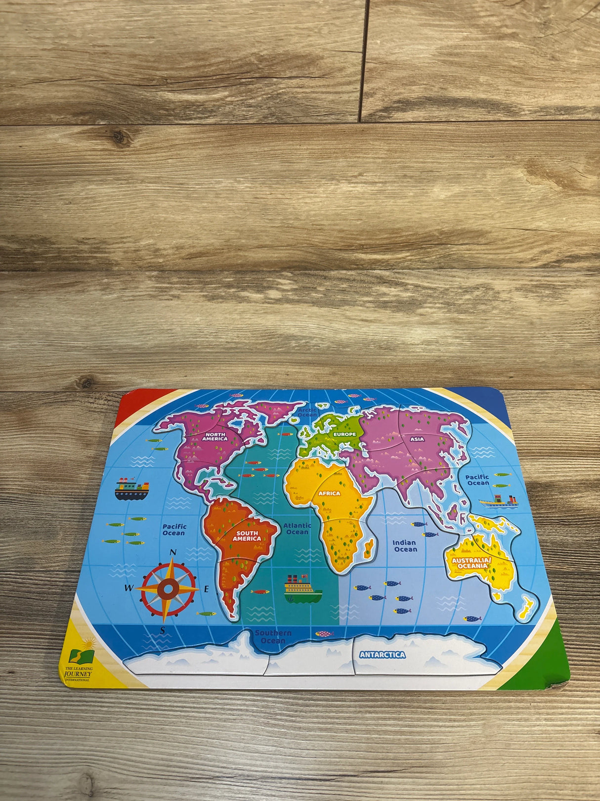 Learning Journey Lift & Learn Continents & Oceans Puzzle