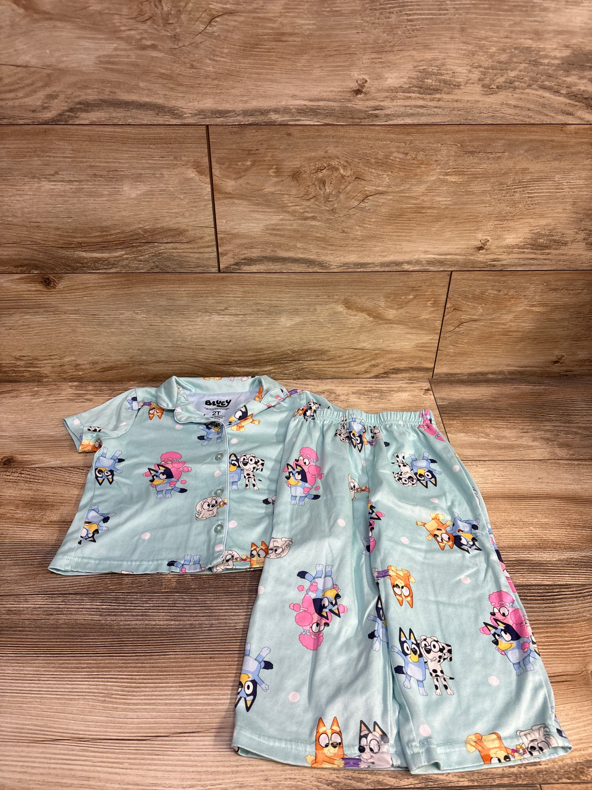 Bluey 2pc Coat Style Pajama Set Blue sz 2T
