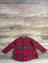 H&M Tartan Plaid Button Up Flannel Red sz 3T