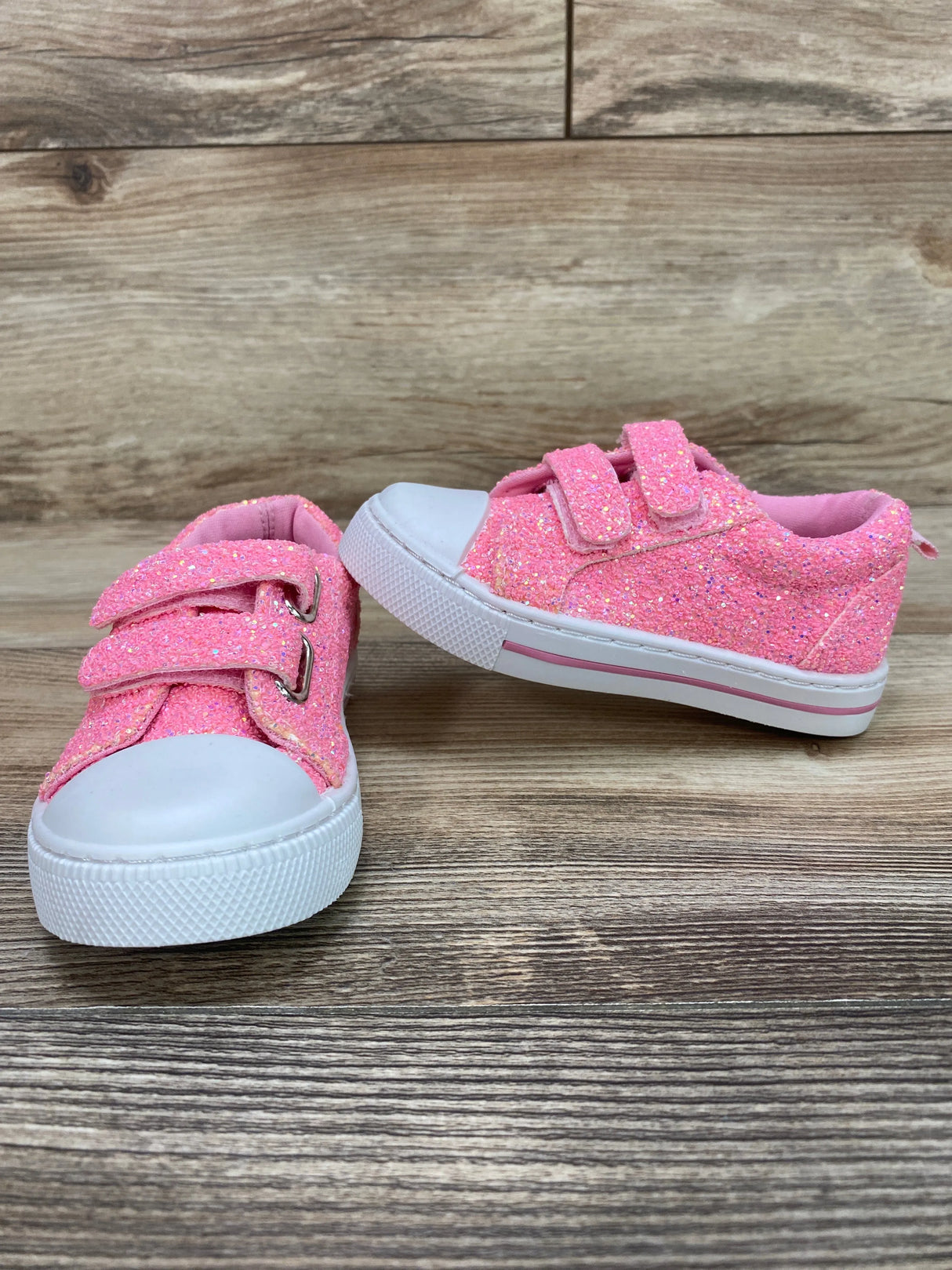 Bocca Kid's Walking Sneakers Pink Glitter Canvas Shoes Sz 6c