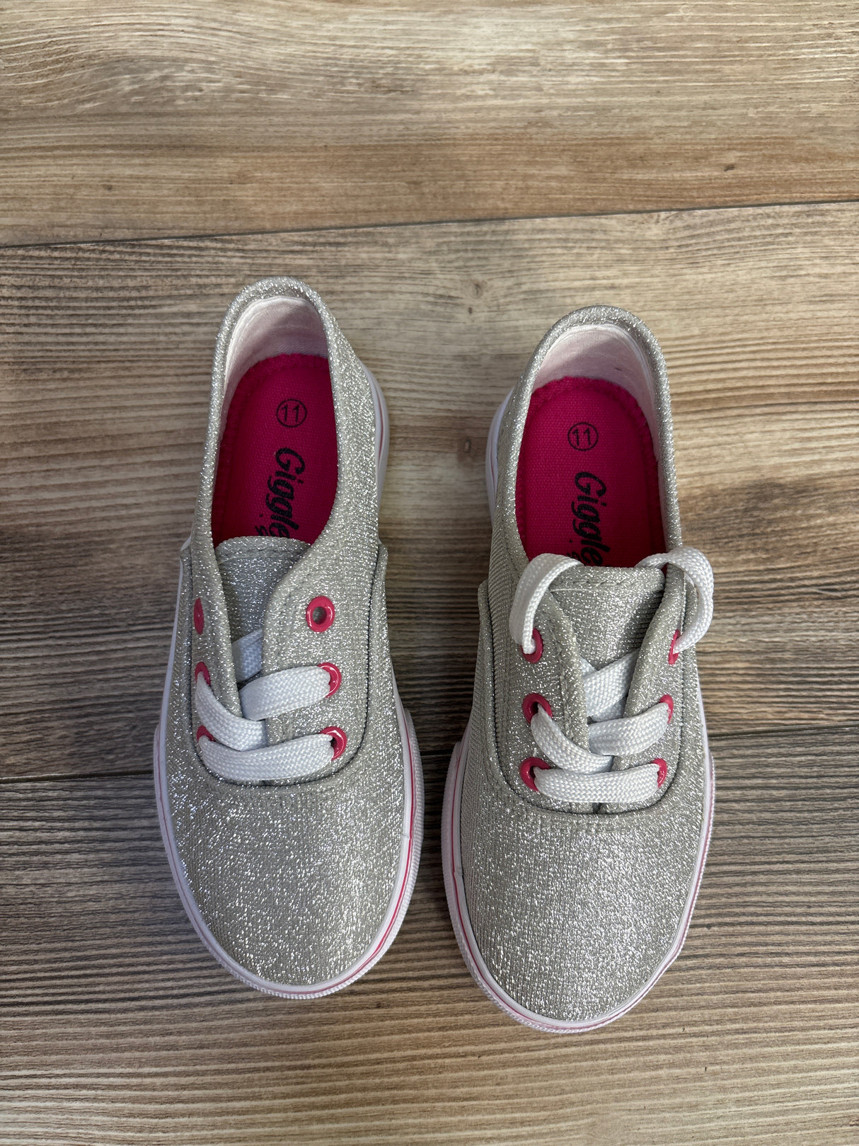 Giggle Girls Glitter Casual Shoes Silver sz 11c