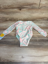 NEW Cat & Jack 1pc Leaf Print Rashguard Swimsuit Pink sz 2T