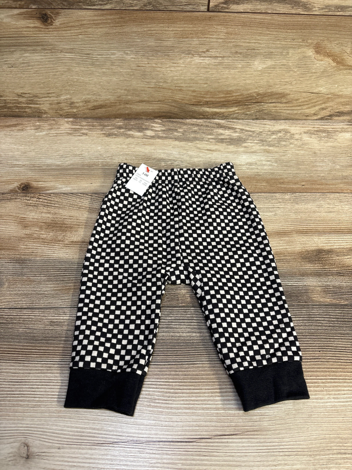 NEW Cat & Jack Checkered Joggers Black sz 3-6m