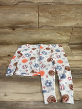 Saint Eve 2pc Waffle Knit Sports Pajama Set White sz 4T