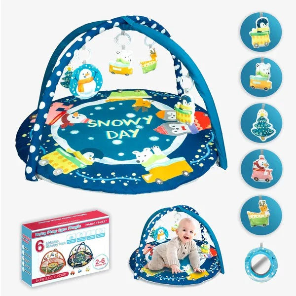 NEW Marlo & Buzz Baby Play Gym & Activity Mat, Snowy Days - Me n Mommy To Be