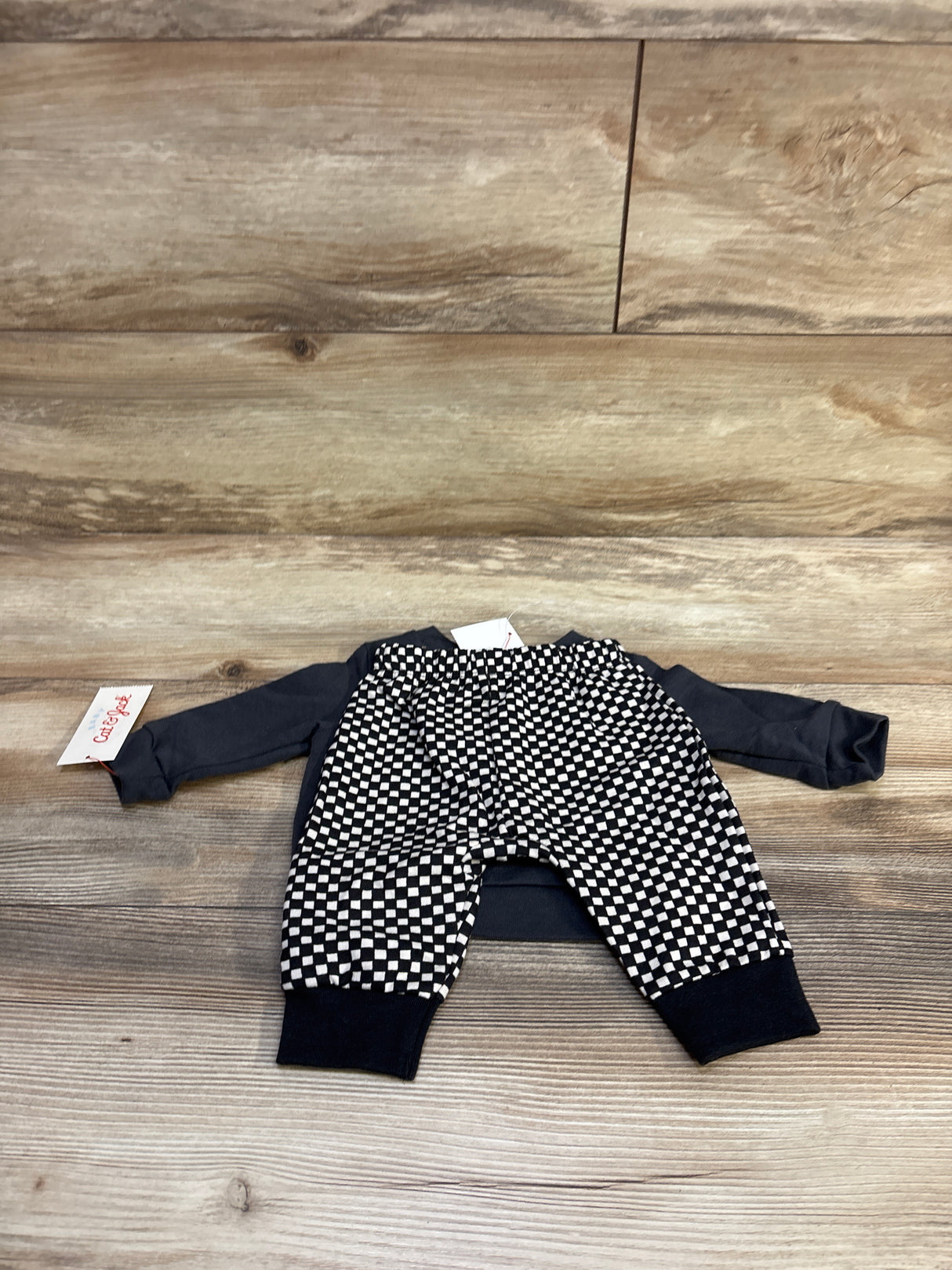 NEW Cat & Jack 2pc Milk Monster Sweatshirt & Joggers Charcoal sz 0-3m