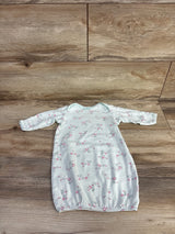 Little Me Floral Sleeper Gown Mint sz 0-3m