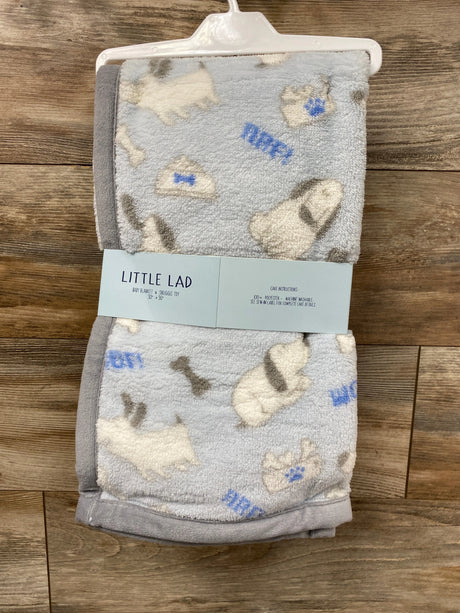 NEW Little Lad Baby Blanket & Snuggle Toy Puppy Blue