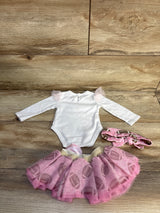 Baby Essentials 3pc Huddles & Cuddles Football Tutu Set White sz 3m