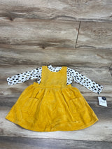 NEW Focus Kids Shirt & Jumper Dress White/Yellow sz 24m