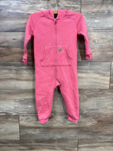 Carhartt Fleece Long Sleeve Zip-Front Coverall Pink sz 18m