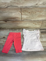 Dip 2pc Eyelet Sleeve Shirt & Pants Set Pink sz 12-18m