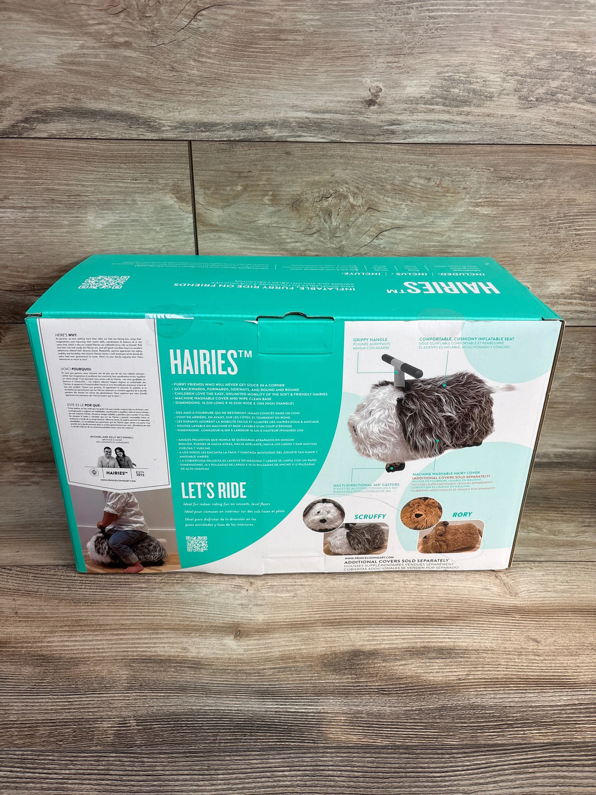 NEW Prince Lionheart Hairies Inflatable Ride-On - Scotch the Highland Cow