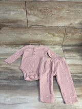 Carter's 2pc Waffle Knit Henley Bodysuit & Pants Set Pink sz 6m