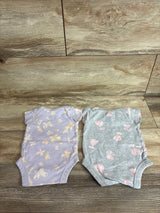 Member's Mark 2pk organic Cotton Bodysuit Grey sz Newborn